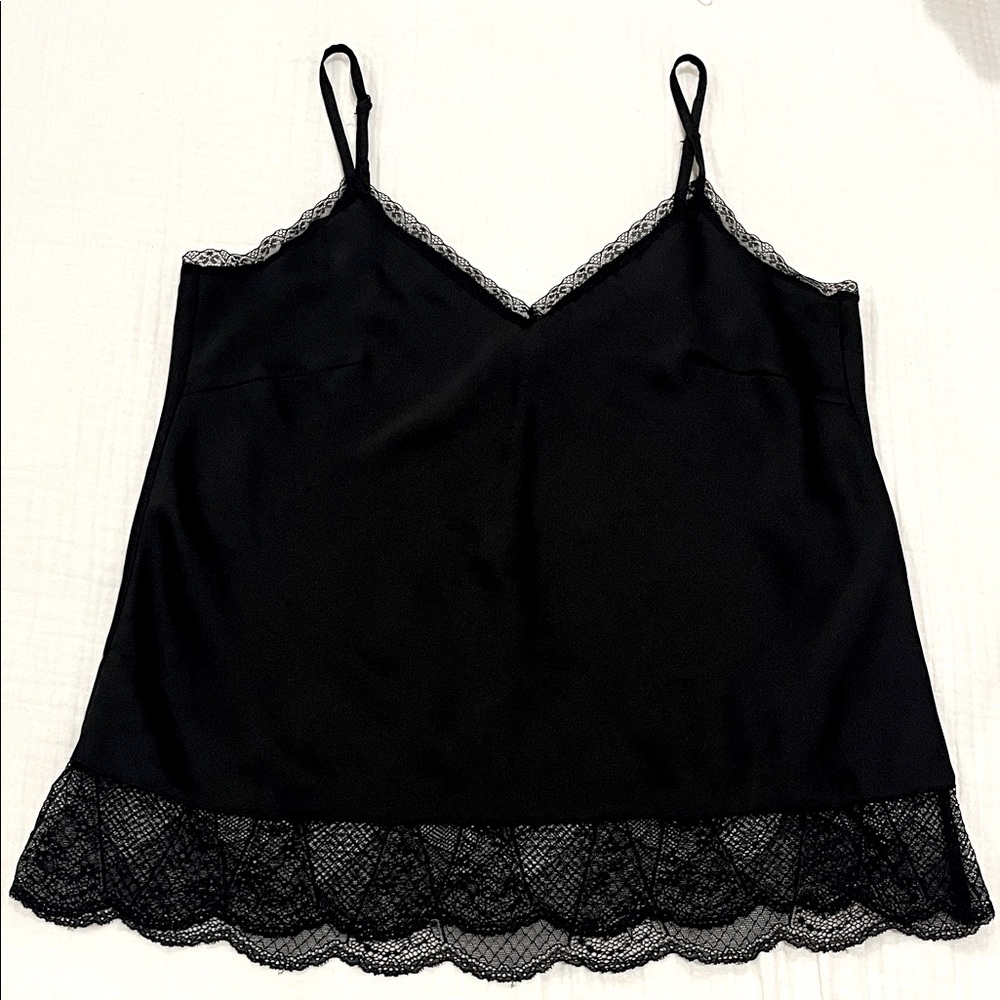 Molly Bracken SATIN CAMISOLE WITH LACE TRIM